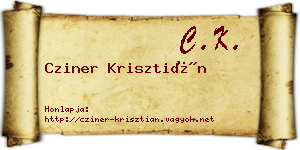 Cziner Krisztián névjegykártya
